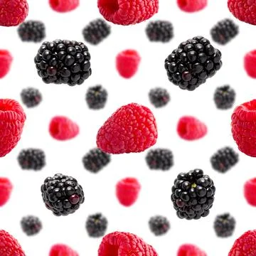Seamless pattern with raspberry and bramble. pattern for package design Stock Photos