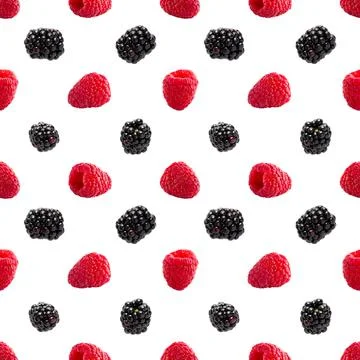 Seamless pattern with raspberry and bramble. pattern for package design Stock Photos
