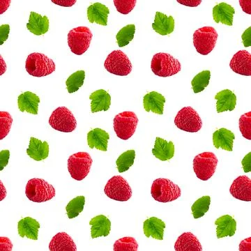 Seamless pattern with raspberry. Berries abstract background. Raspberry pattern 스톡 사진
