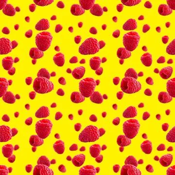 Seamless pattern with raspberry. Berries abstract background. Raspberry pattern 스톡 사진