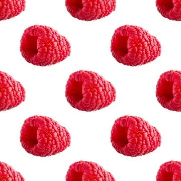 Seamless pattern with raspberry. Berries abstract background. Raspberry pattern Stock Photos