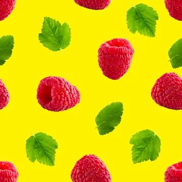 Seamless pattern with raspberry. Berries abstract background. Raspberry pattern 스톡 사진