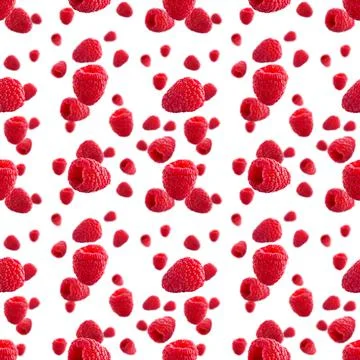Seamless pattern with raspberry. Berries abstract background. Raspberry pattern Stock Photos