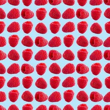 Seamless pattern with raspberry. Berries abstract background. Raspberry pattern Stock Photos