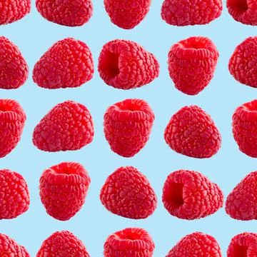 Seamless pattern with raspberry. Berries abstract background. Raspberry pattern Stock Photos