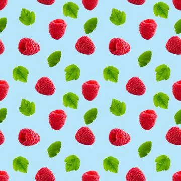 Seamless pattern with raspberry. Berries abstract background. Raspberry pattern 스톡 사진