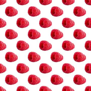 Seamless pattern with raspberry. Berries abstract background. Raspberry pattern Stock Photos