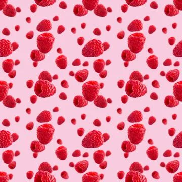 Seamless pattern with raspberry. Berries abstract background. Raspberry pattern 스톡 사진