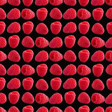 Seamless pattern with raspberry. Berries abstract background. Raspberry pattern Stock Photos