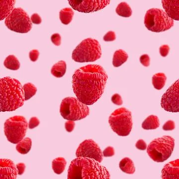 Seamless pattern with raspberry. Berries abstract background. Raspberry pattern 스톡 사진