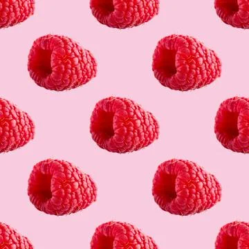 Seamless pattern with raspberry. Berries abstract background. Raspberry pattern Foto stock