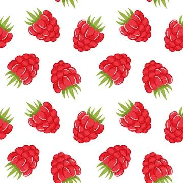 Seamless pattern with raspberry flat style. Fruit background for textile Stockillustratie