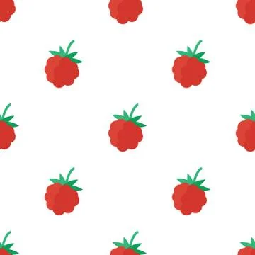 Seamless pattern with raspberry Stock Illustration