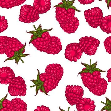 Seamless pattern raspberry Stock Illustration