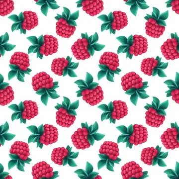 Seamless pattern with raspberry Stockillustratie