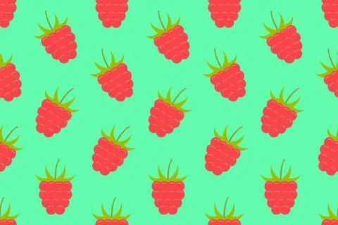 Seamless pattern with Raspberry Stock Illustration