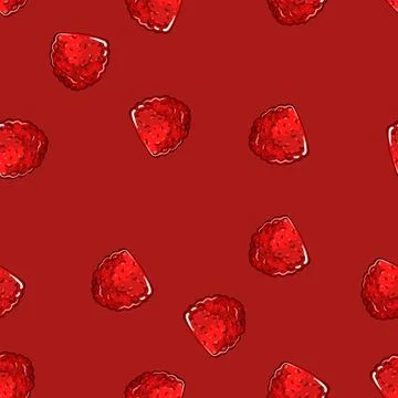 Seamless pattern raspberry jelly candy cartoon vector 스톡 일러스트