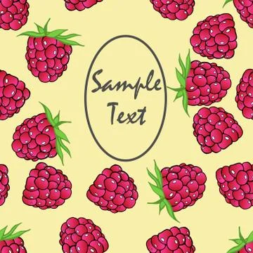 Seamless pattern from raspberry. Vector of a seamless  pattern raspberry. Han Stock Illustration