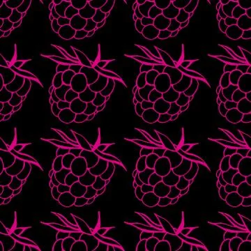 Seamless pattern from raspberry. Vector of a seamless  pattern raspberry. Han Stock Illustration