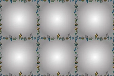 Seamless pattern. Raster Background seamless pattern with hand drawn Frame doodl Stock Illustration