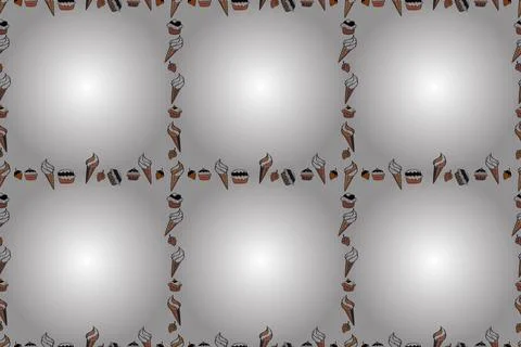 Seamless pattern. Raster. Comic style doodle frame consists of black, orange and 스톡 일러스트