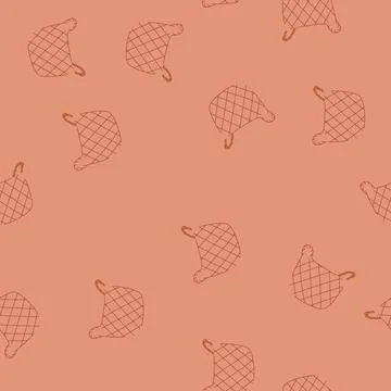 Seamless pattern rattan wicker basket cartoon vector Stock Illustration