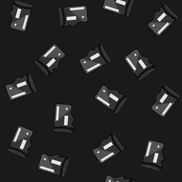 Seamless pattern read microsd card cartoon vector Stock Illustration