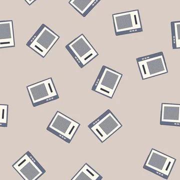 Seamless pattern reader e-reader cartoon vector Stock Illustration