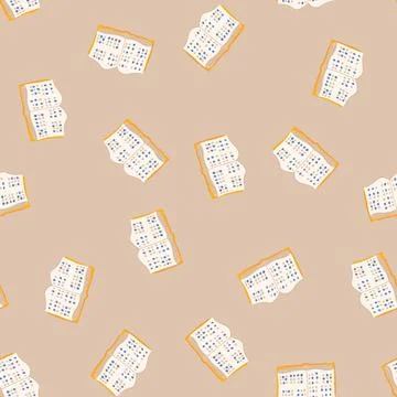 Seamless pattern reading braille textbook cartoon vector Stock Illustration