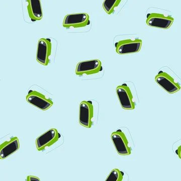 Seamless pattern reading oxygen fingertip monitor cartoon vector Illustrazione stock