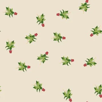 Seamless pattern realistic artificial plant cartoon vector イラスト素材