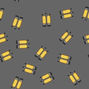 Seamless pattern realistic diving cylinder cartoon vector Illustrazione stock