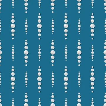 Seamless pattern of realistic pearls on dark blue Stock Illustration