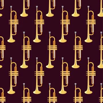 Seamless pattern of realistic pipe on dark background, classical musical Stock Illustration