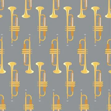 Seamless pattern of realistic pipe on grey background, classical musical Stock Illustration