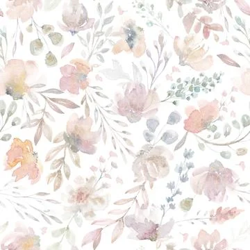Seamless pattern of realistic rose flowers with tropical leaves. watercolor.. 스톡 일러스트
