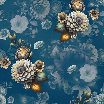 Seamless pattern of realistic rose flowers with tropical leaves. watercolor.. Stock Illustration