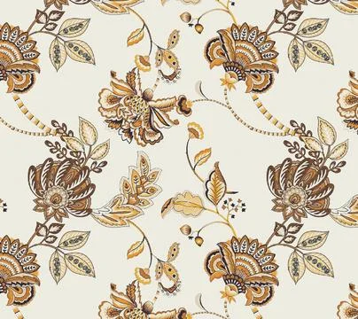 Seamless pattern of realistic rose flowers with tropical leaves. watercolor.. Ilustração Stock