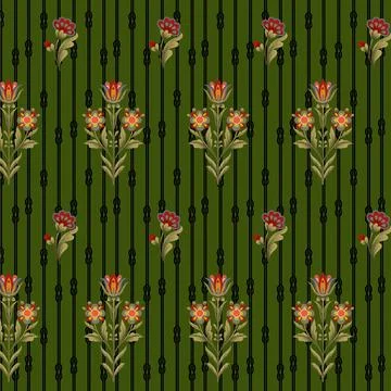 Seamless pattern of realistic rose flowers with tropical leaves. watercolor.. 스톡 일러스트
