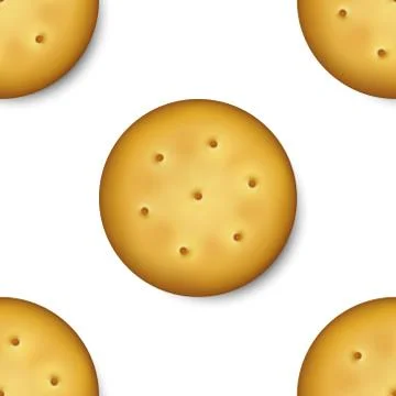 Seamless Pattern with Realistic Vector 3d Round Delicious Cookies Rustic Illustrazione stock