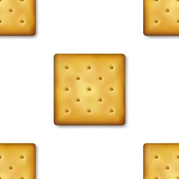 Seamless Pattern with Realistic Vector 3d Square Delicious Cookies Rustic イラスト素材