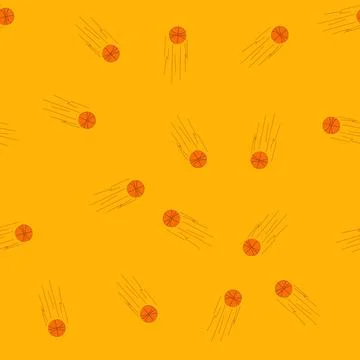 Seamless pattern rebound speed basketball ball cartoon vector Stock Illustration