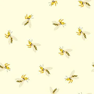 Seamless pattern rebound wasp cartoon vector Stock Illustration