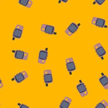 Seamless pattern receiver handheld gps cartoon vector 스톡 일러스트