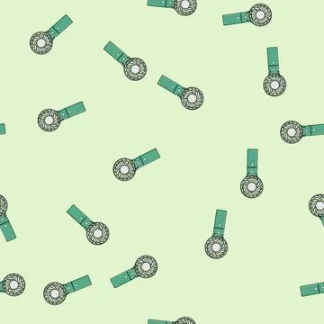 Seamless pattern rechargeable hand electric fan cartoon vector Stock Illustration