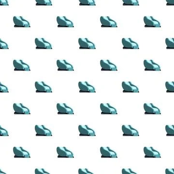 Seamless pattern with reclining massage chair objects Stockillustratie