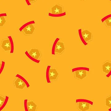 Seamless pattern recognition star badge cartoon vector Stock Illustration