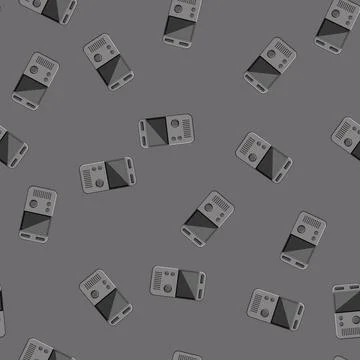 Seamless pattern recorder dictaphone cartoon vector イラスト素材