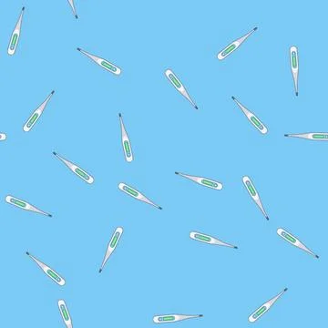 Seamless pattern rectal thermometer baby cartoon vector イラスト素材