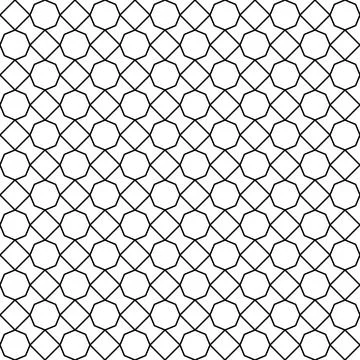Seamless pattern rectangle and polygon shape outline style, vector illustrati Illustrazione stock